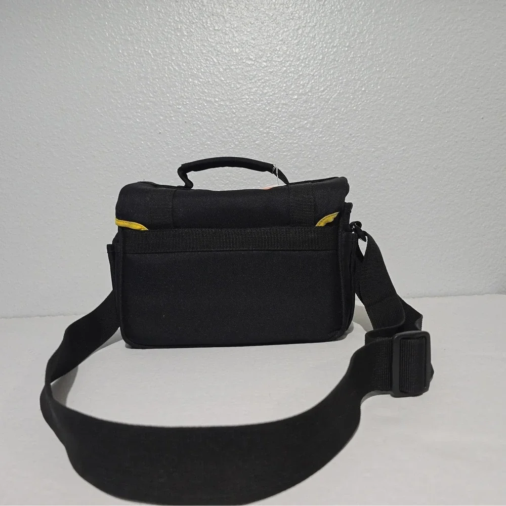 Nikon Camera Bag Adjustable Shoulder Strap Black Yellow Trim